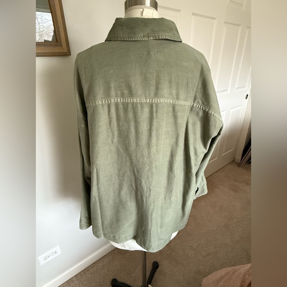 NWT J.Jill Oliver green jacket with rhinestone detail - Picture 6 of 11